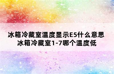 冰箱冷藏室温度显示E5什么意思 冰箱冷藏室1-7哪个温度低